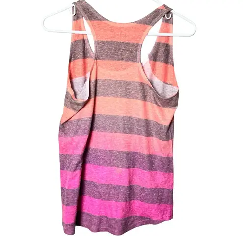 Arizona Jeans Arizona Jean Company Pink and Gray Sleeveless Racerback Tank Top Sz L