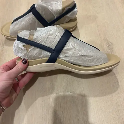 ABEO Oasis T Strap Sandals, Navy, 10 Neutral Blue