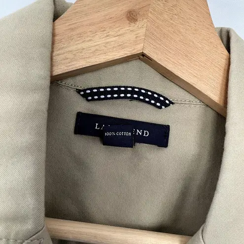 NWT flawed Lands' End cargo tan jacket pockets women's size 12 casual denim