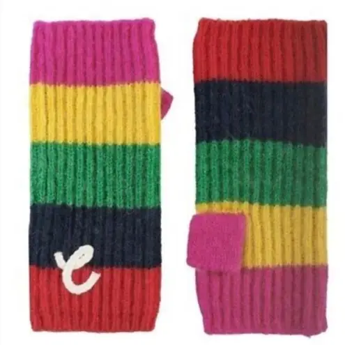 Coach  Colorblock Striped Wool Alpaca Blend Arm Warmers