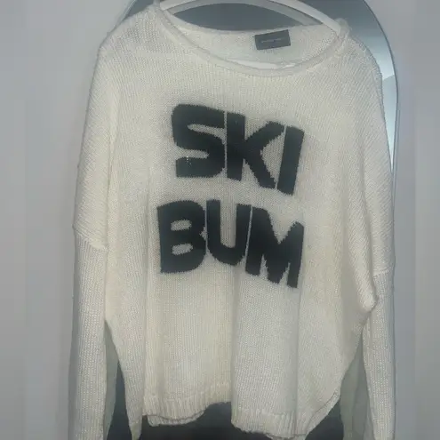 Wooden Ships  Ski Bum block letter oversized sweater Size s/m