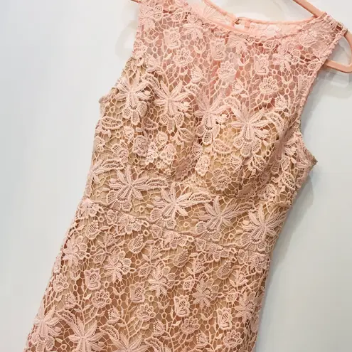 Bisou Bisou Blush Pink Lace dress size 8.