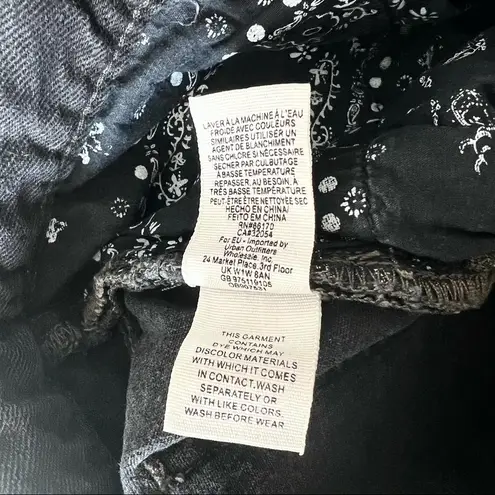 We The Free  Chewed Up Mid Rise Straight Leg Jeans Black Distressed 25