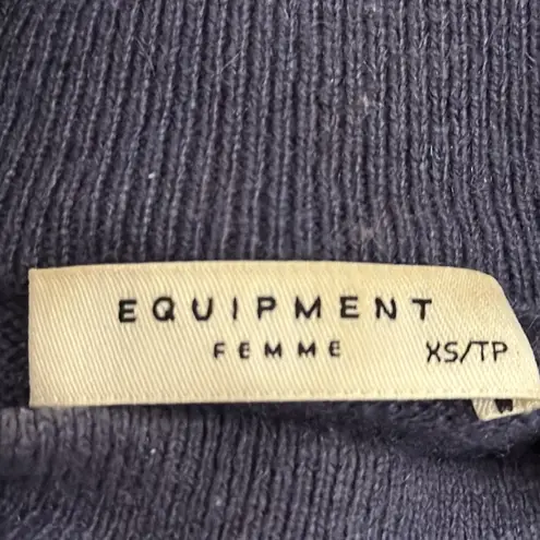 Equipment Femme 100% Cashmere Purple/Gray Long sleevesTurtleneck Sweater XS