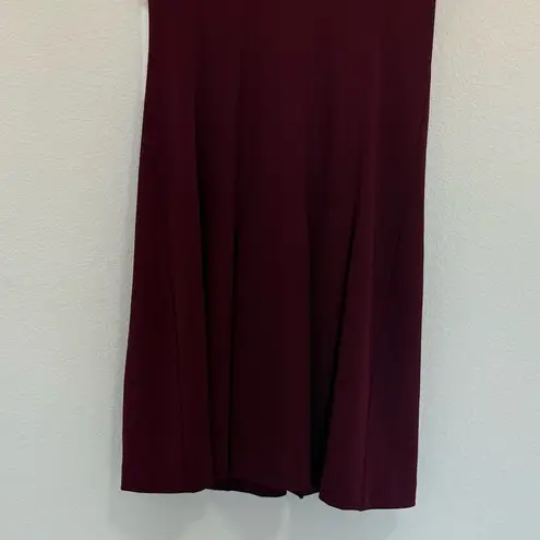 Tahari ASL Burgundy Wine Fit and Flare Dress V