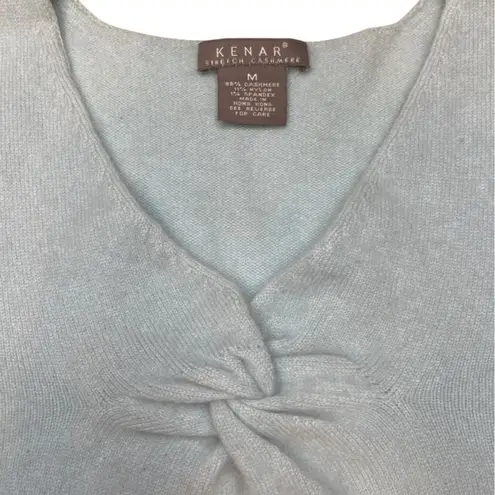 Kenar Medium Green Cashmere V-neck Blue Long Sleeve Cashmere Sweater 10d