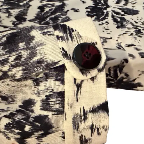 Cole Haan Contemporary Double Breasted Trench Coat Women's 8 Navy Ivory Feminine Black