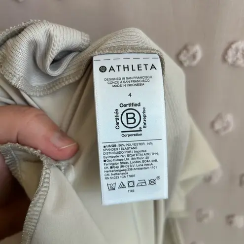 Athleta  Brooklyn Mid Rise Ankle Pant Straight Leg Sz 4 Abalone Cream