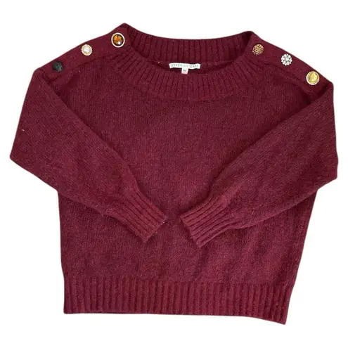 Veronica Beard Chase Sweater In Red Alpaca Wool Nylon Blend Size Large