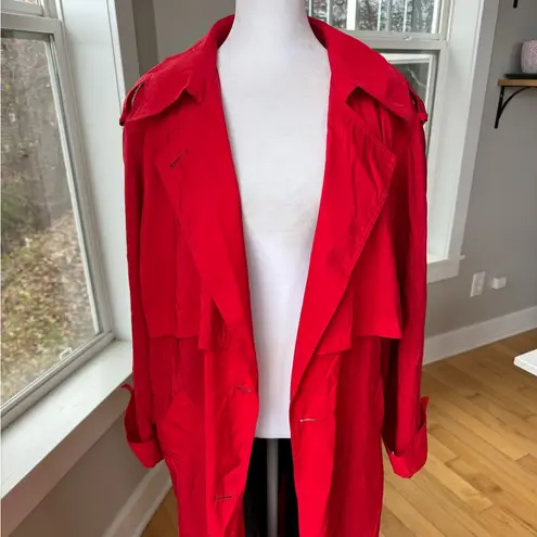 Vintage Forecaster of Boston Red Full Length Trench Coat Rain Jacket Size 9/10 Size M - Image 8