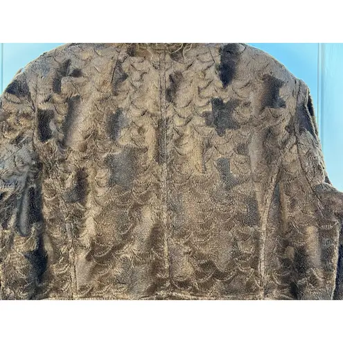 Mixit VTG Y2K Faux Fur Velvet Velour Penny Lane Coat XL Brown Shaggy Boho