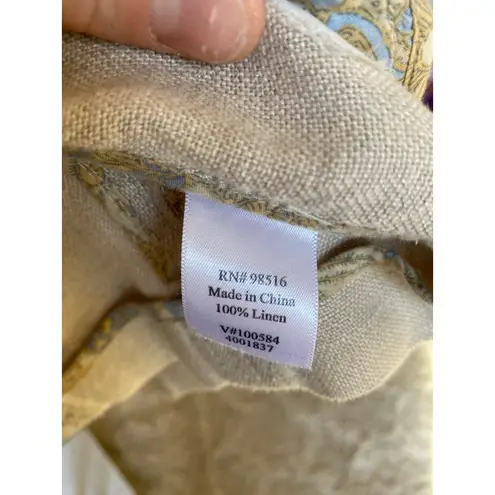 Coldwater Creek Beige 100% Linen Button Up Blazer Parisian Classic Scandi Luxe