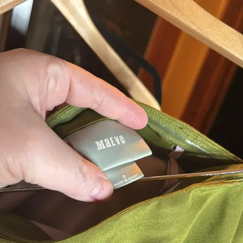 Maeve Anthropologie Green Button Midi Dress Silk Blend Women's Size 0 Strapless