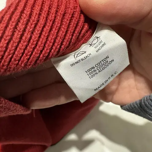 Brandy Melville  Knit Red Crop Pullover Sweater Long Sleeve One Size XS-S Cotton