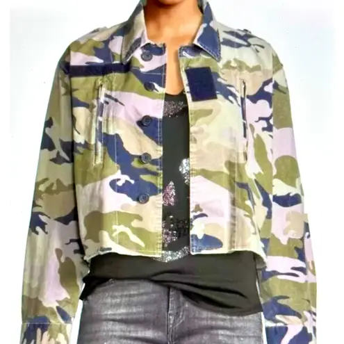 Zadig & Voltaire Cropped Camouflage Print Denim Jacket M