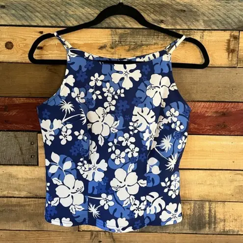 Breakin Loose Blue Floral Crop Tank Size 7/8