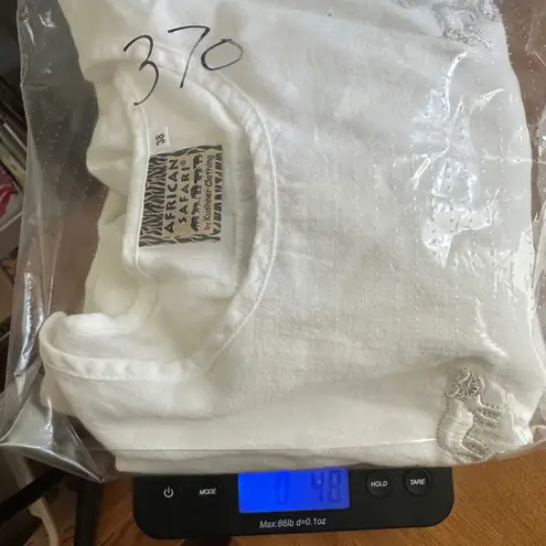 African Safari Embroidered Top Big Five Graphic Print Short Sleeve Women Medium White