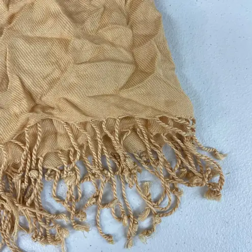 Vintage Ashley Cooper tan lightweight knit tassel fashion wrap around scarf