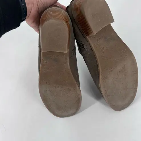 Vionic Women's Suede Leather Side Zip Buckle Slip-On Ankle Booties Taupe Size 8