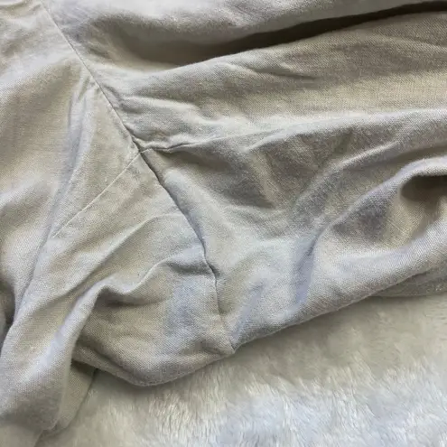 J. Jill Wide Leg Pants Women's Size 12 Stretch Khaki Linen Rayon Blend FLAW Tan