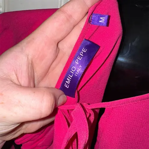 Emilio Pepe Women's Pink Ruched Sleeveless Blouse Size M Casual Size M