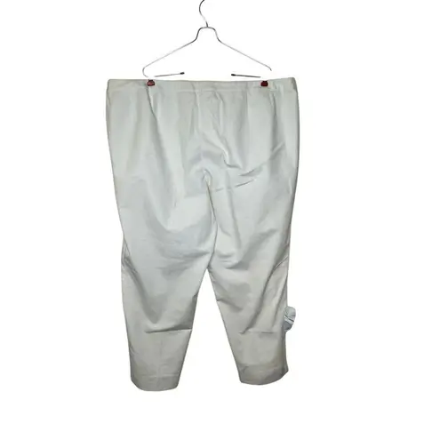 Lafayette 148 Women Pants Trouser Stretch Tapered Leg Side Zip White Plus Sz. 22