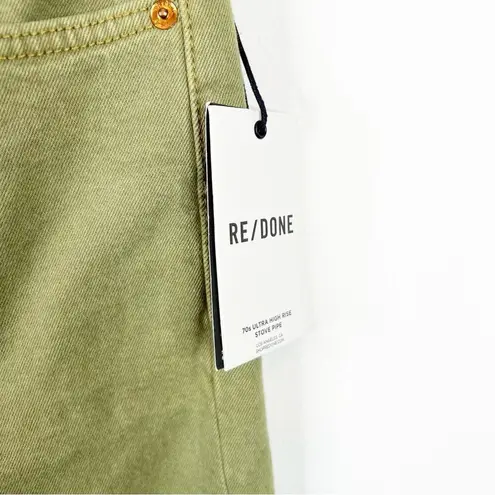 RE/DONE NWT 70s Ultra High Rise Stove Pipe Straight Leg Jeans 27 Washed Sage