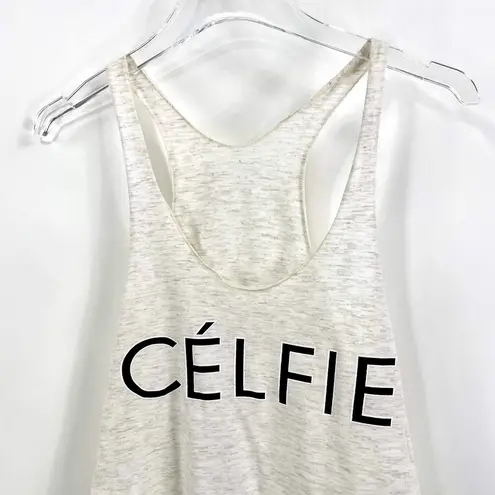 American Apparel  Cream Scoop Neck Sleeveless Graphic Tank Top