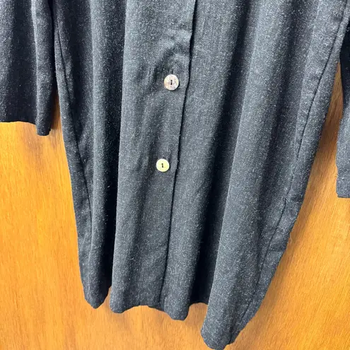 Bryn Walker Long Sleeve Button Up Midi Shirtdress Dress Gray Grey Medium M