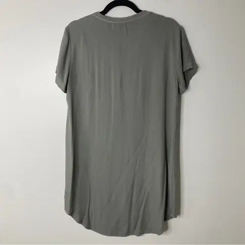 Bella Dahl La Jolla V-Neck Tee T-Shirt Short Mini Dress Soft Army Green Small