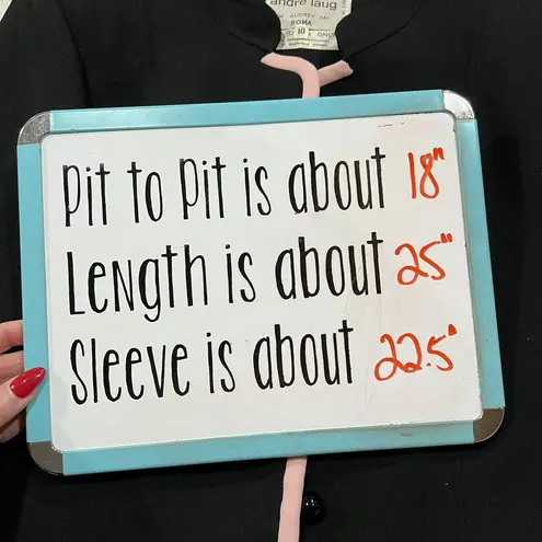 Andre Laug Size 10 2 Piece Suit Designer Black Pink Trim Single Buttons Designer