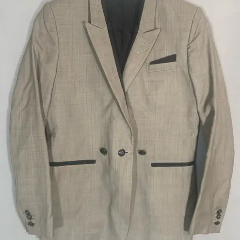 The Kooples Tan and Black Blazer Structured Tailored Design Ladies Size 38 US 6
