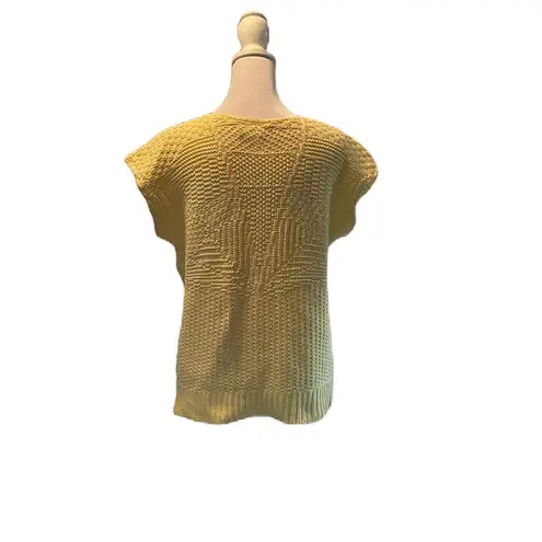 Cross Country Knits Vintage  Knits Yellow Short Sleeve Sweater Size Medium