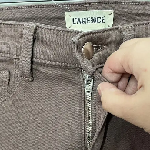 L'Agence Margot High Rise Skinny Jeans In Pine Bark Brown Cropped Womens Size 25