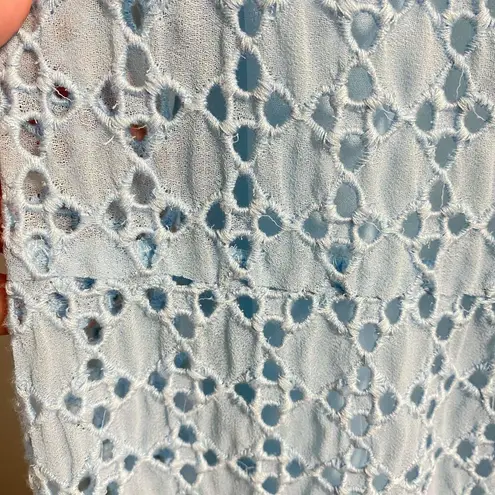 Bardot Broderie Flow Eyelet Sleeveless Dress Blue Size M/8 Midi Casual Wedding