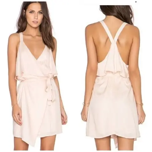 Lucca Revolve Ruffle Wrap Dress EUC Pink