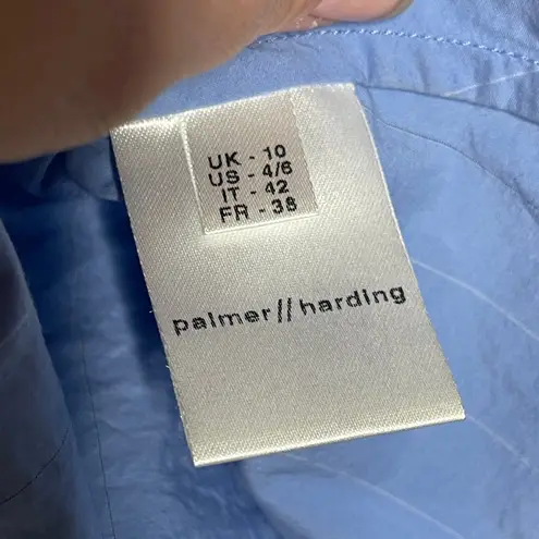 PALMER//HARDING Static Light Blue Blouse Top Sz 4