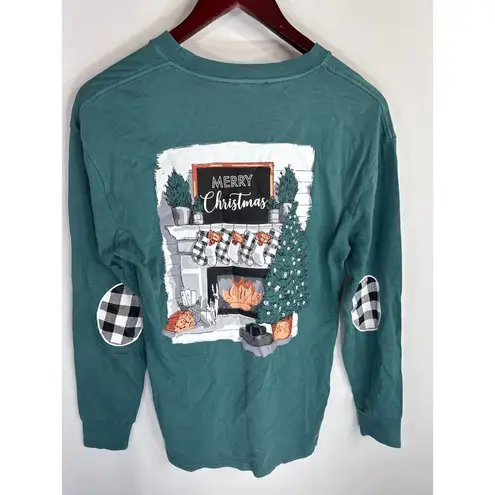 Gameday Couture "I'll Be Home" Holiday Elbow Patch Shirt Women's XXL NWOT Green