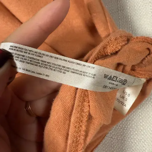 Free People Intimately  Orange Puff Sleeve Cotton Bodysuit Small