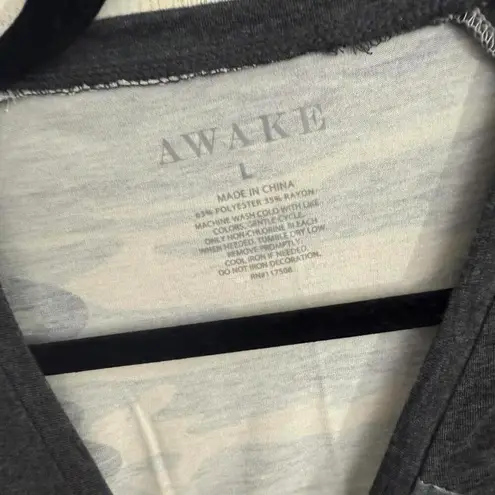 AWAKE Women's Camo Tank Top West Coast Style Size Junior Large Summer Gray