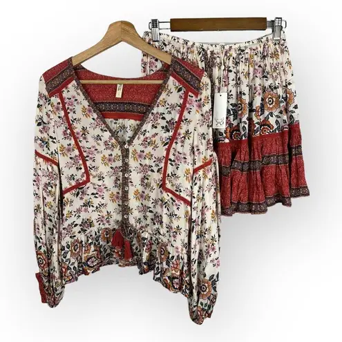 Spell & The Gypsy Collective Spell & the Gypsy SET Womens size Small Rosewood Elle Boho Blouse Mini Skirt NEW