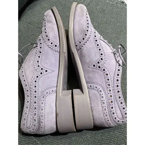 The Office of Angela Scott Mr. Doubt Lilac Leather Women's Cutout Brogue Oxford Purple Size 7.5