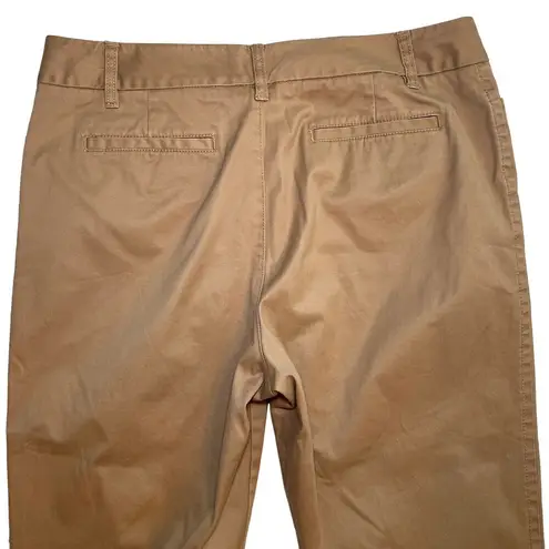 Liz Claiborne  Sloane Flat Front Ankle Chinos Khakis Size 14 Pockets Earthy Tan