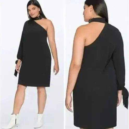 Eloquii New! Black One Shoulder Dress with Buckle Detail, women's plus size 26