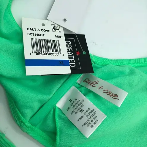 Salt & Cove Womens Mint Green Textured Bikini Swim Top XL