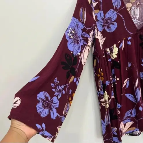 Free People  Bella Floral Printed Tunic Top xs