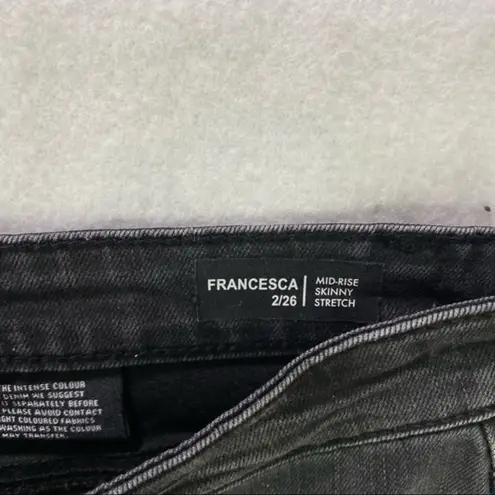 Buffalo David Bitton Francesca Womens Jeans Size 2 Stretch Gray Denim Skinny Mid