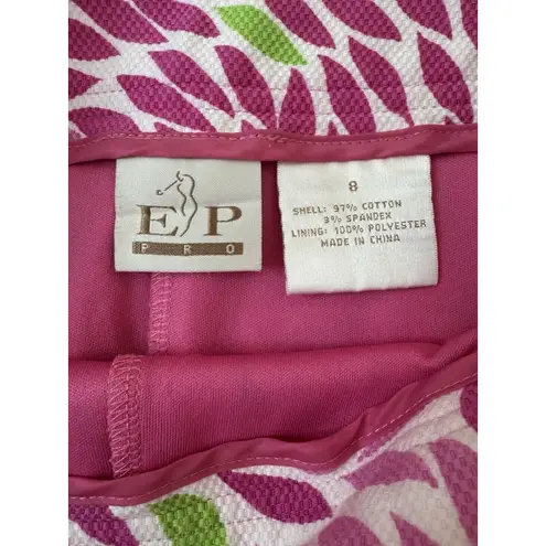 EP Pro Skort Womens Size 8 Pink Golf Tennis Leaves Performance Active