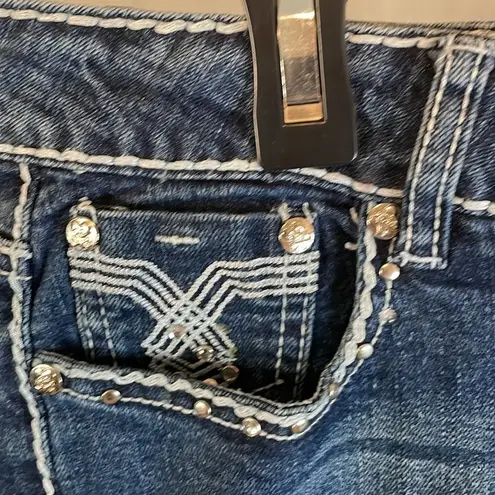 Embellished Denim Jeans Rhinestone Pockets Dark Wash Cute Western Blue Size undefined