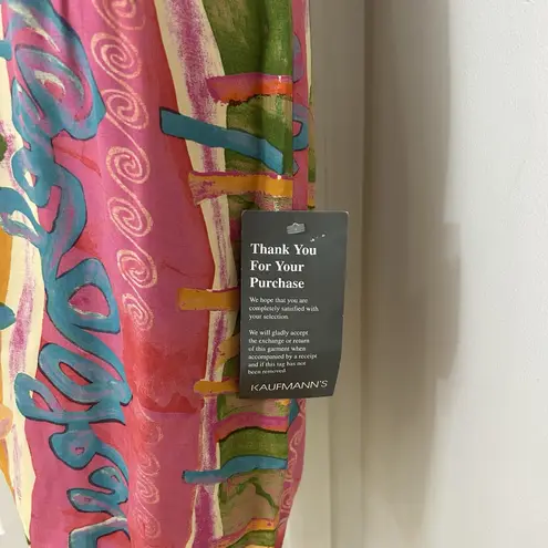 Rabbit Designs Dress Sz 8 Petite Artsy 80's Colorful Abstract Sleeveless Sheath